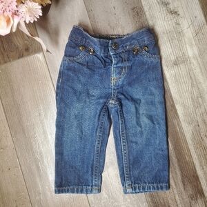 Carter's Baby Boy Dark Wash Denim Blue Jeans Size 9m 100% Cotton NWOT